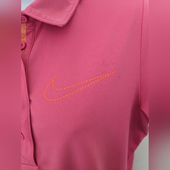 NIKE GOLF PINK DRI-FIT POLO SHORT SLEEVES COLLAR T-SHIRT SIZE LARGE - Picture 5 of 17